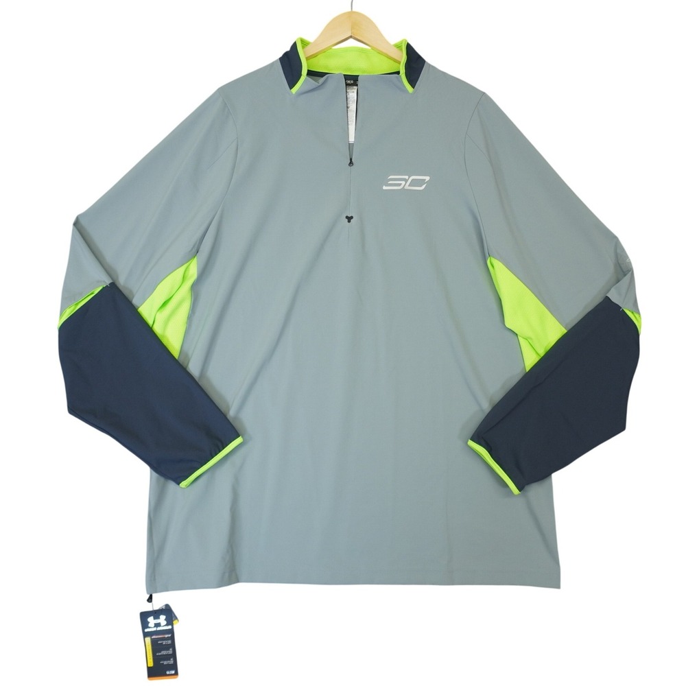 Under Armour Quarter Zip Pullover Jacket Mens 3XL Grey Stephen Curry Basketball